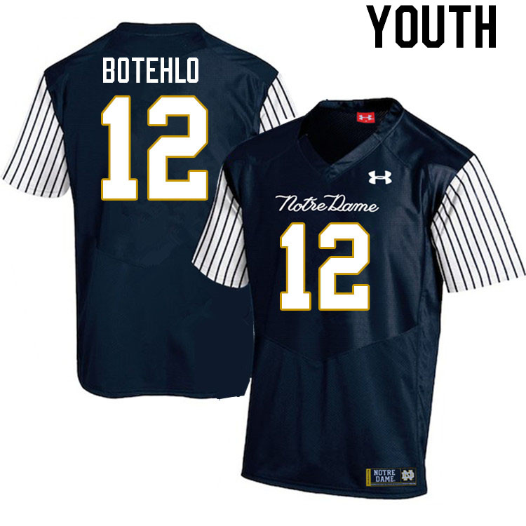 Youth #12 Jordan Botehlo Notre Dame Fighting Irish College Football Jerseys Stitched-Alternate